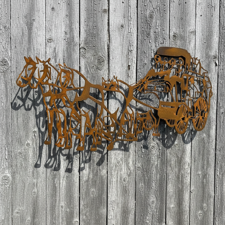 Cobb & Co Coach Horse and Cart Metal Wall Art
