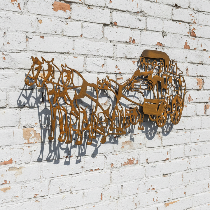 Cobb & Co Coach Horse and Cart Metal Wall Art