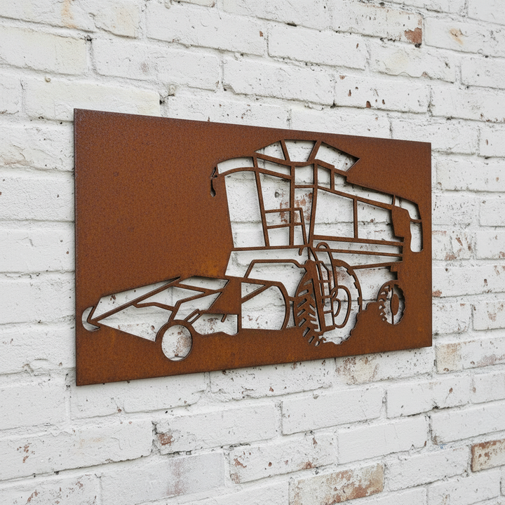 Combine Header Metal Wall Art