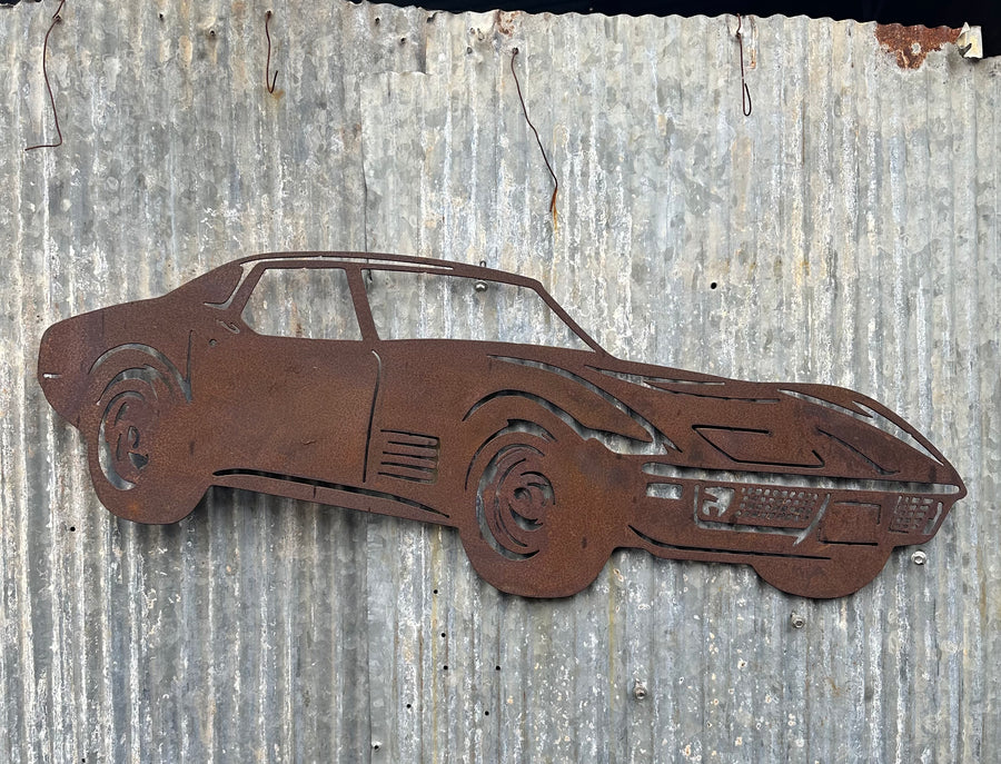 Corvette Stingray Metal Wall Art-Old n Dazed