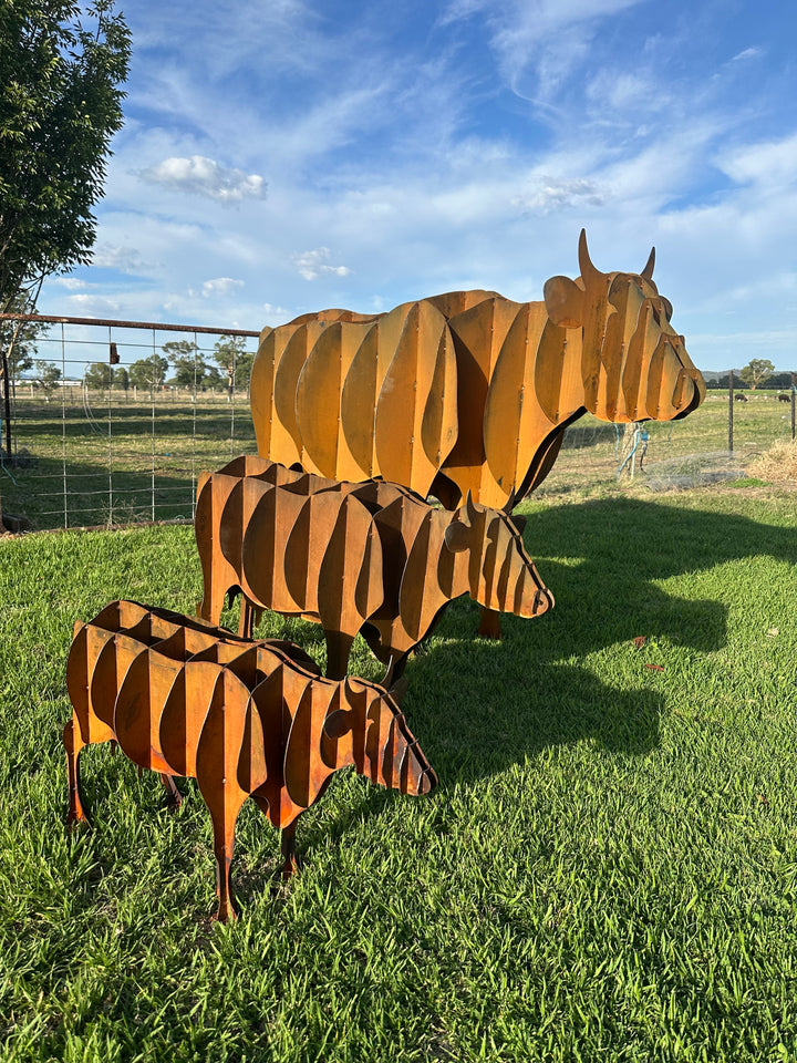 Cow - Metal garden Sculpture - Large Feature - Statement Piece-Old n Dazed