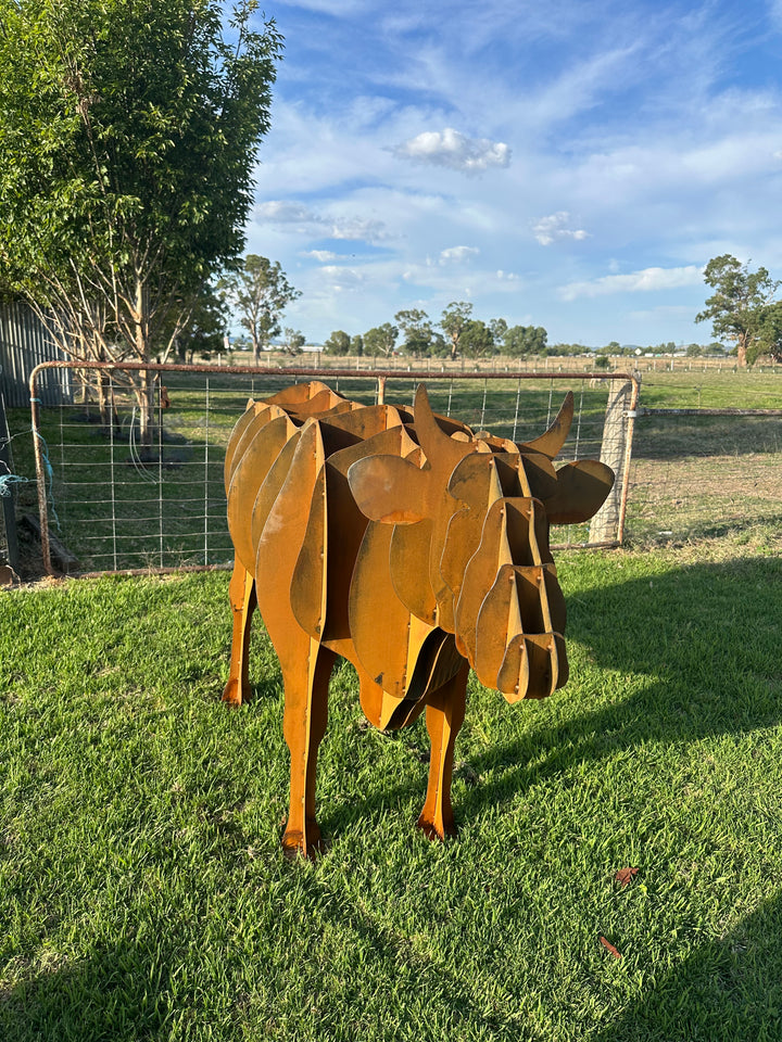 Cow - Metal garden Sculpture - Large Feature - Statement Piece-Old n Dazed