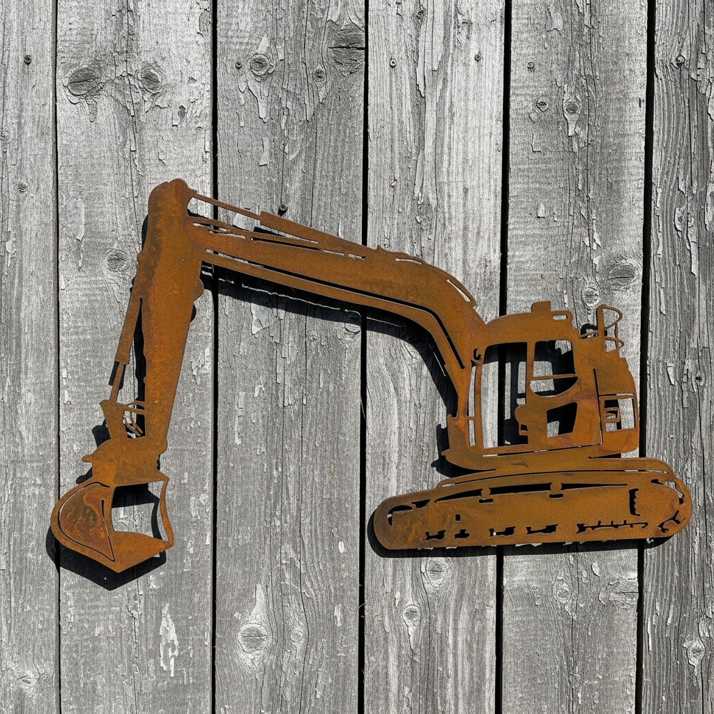 Excavator Metal Wall Art