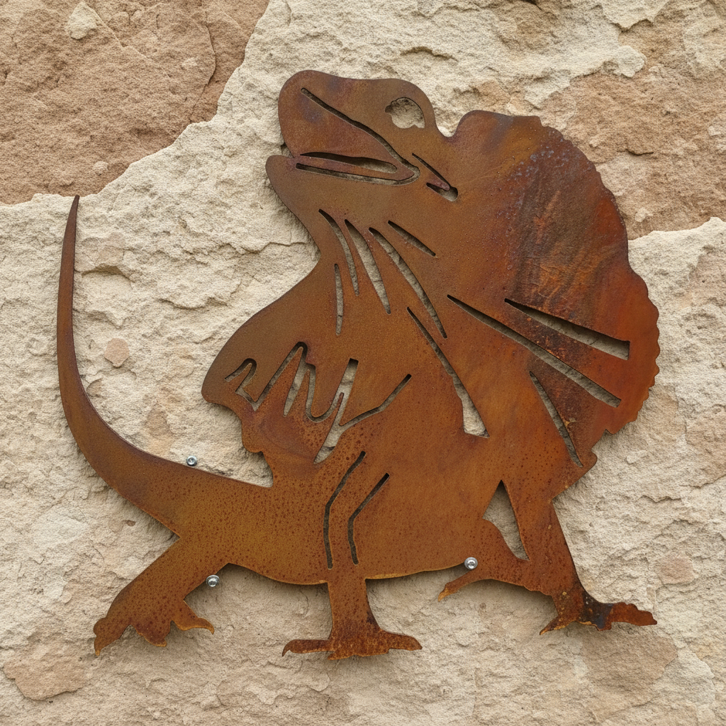 Frill-necked Lizard Metal Wall Art