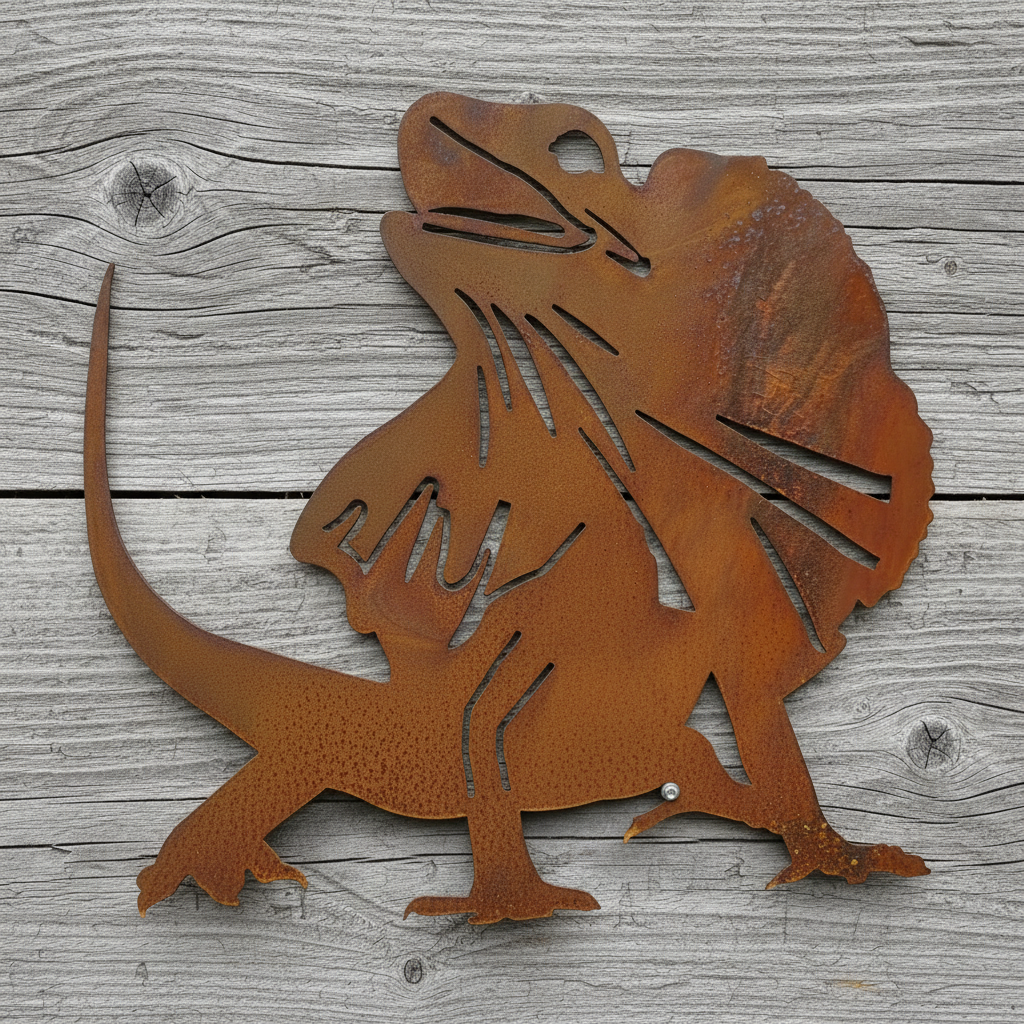 Frill-necked Lizard Metal Wall Art