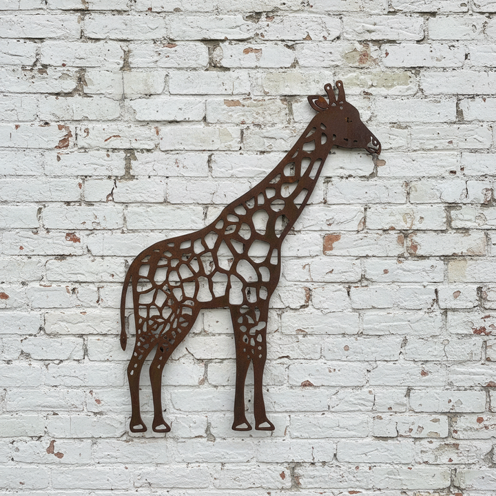 Giraffe Metal Wall Art - Animal Garden Art