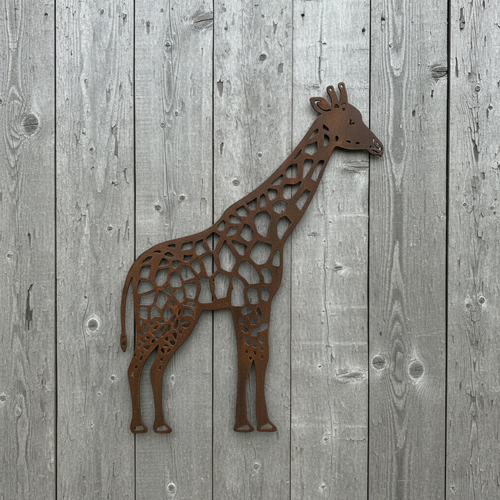 Giraffe Metal Wall Art - Animal Garden Art