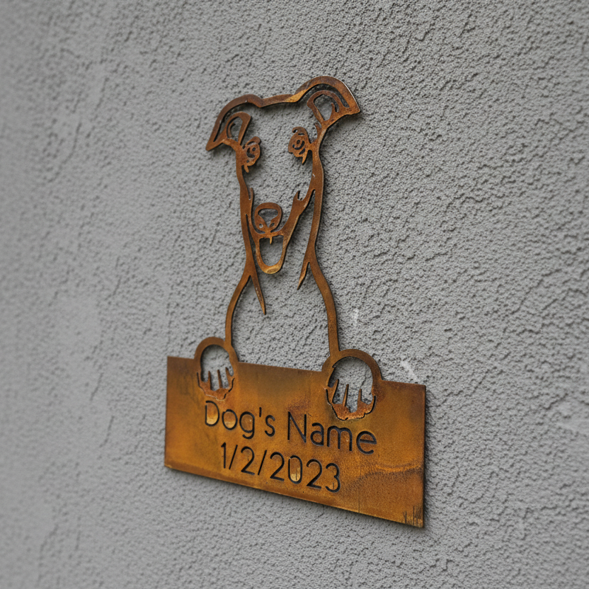 GreyHound - Dog Memorial Plaque - Metal Art