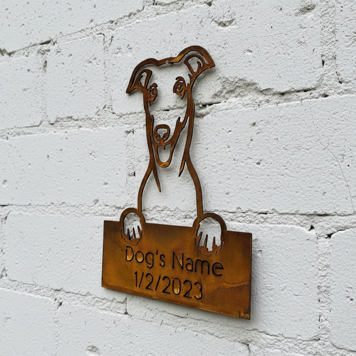 GreyHound - Dog Memorial Plaque - Metal Art