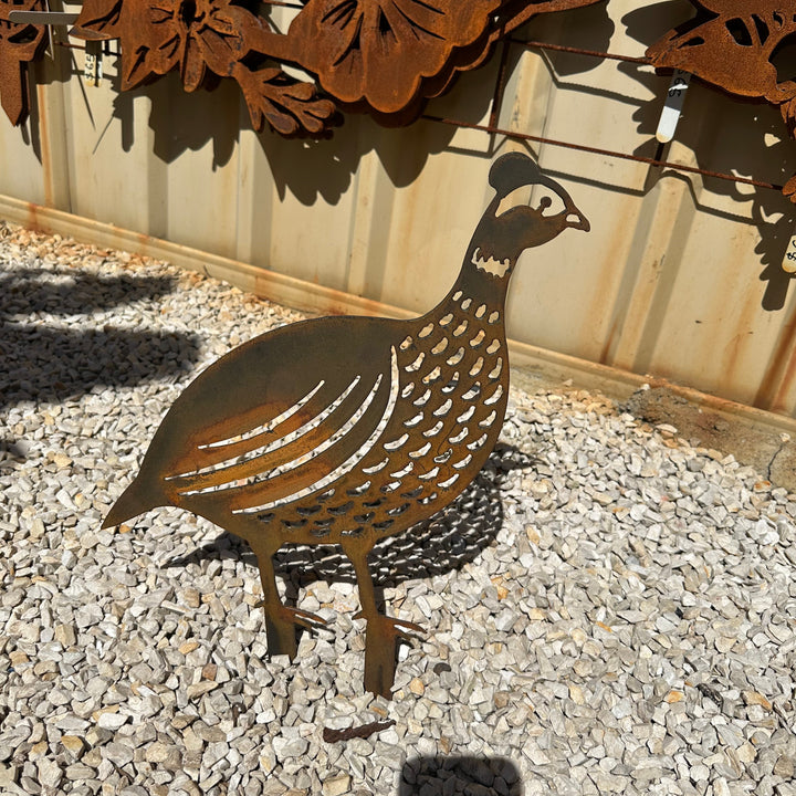 Guinea Fowl Metal Garden Art