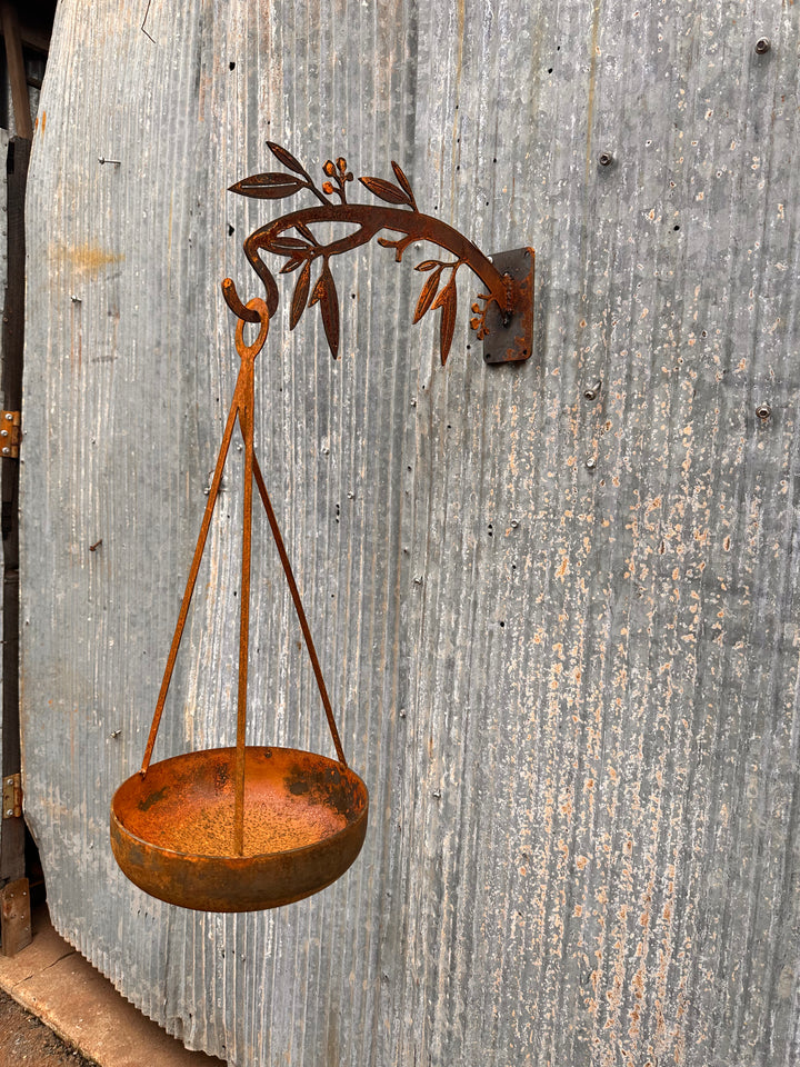 Hanging Metal Bird Bath or Feeder-Old n Dazed