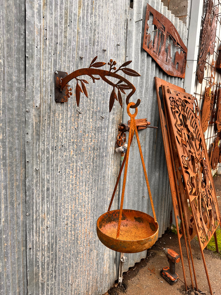 Hanging Metal Bird Bath or Feeder-Old n Dazed