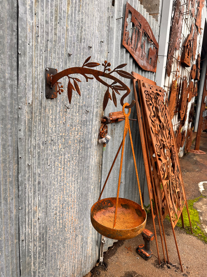 Hanging Metal Bird Bath or Feeder-Old n Dazed