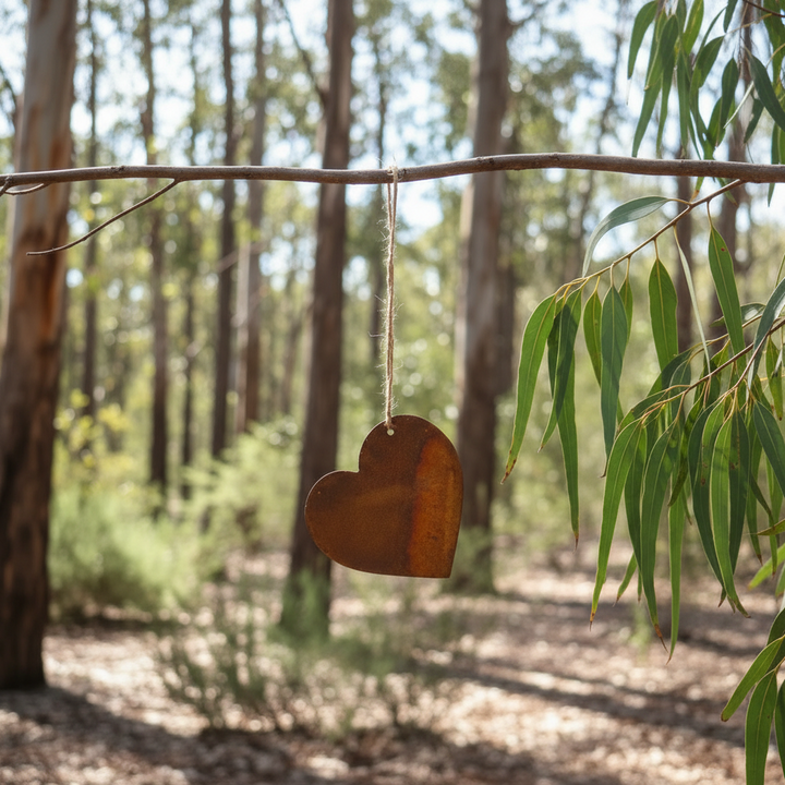 Hanging Metal Heart - Garden Art