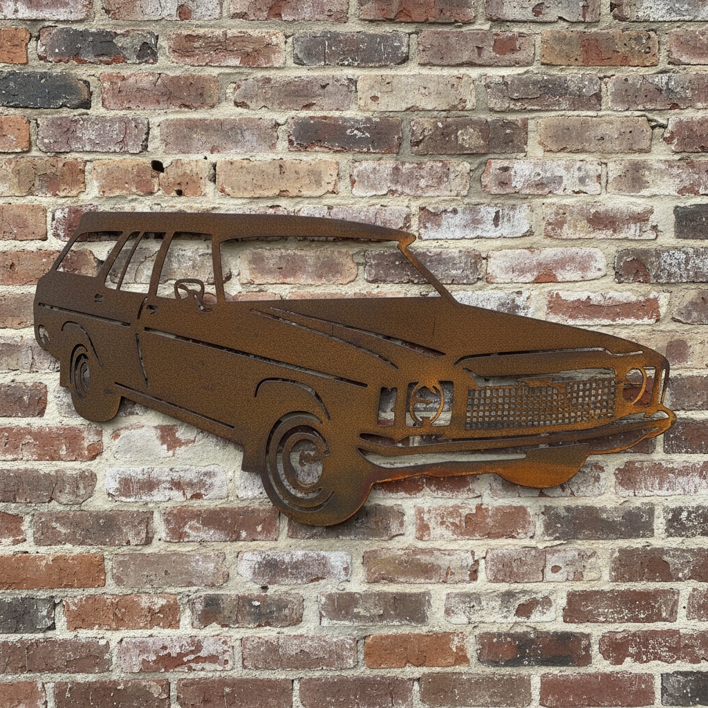HZ Holden Station Wagon Metal Wall Art
