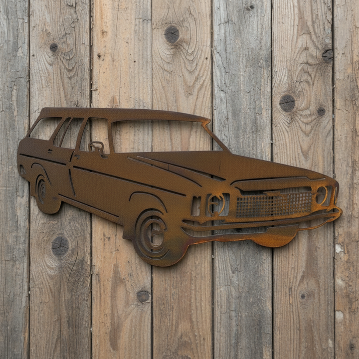 HZ Holden Station Wagon Metal Wall Art
