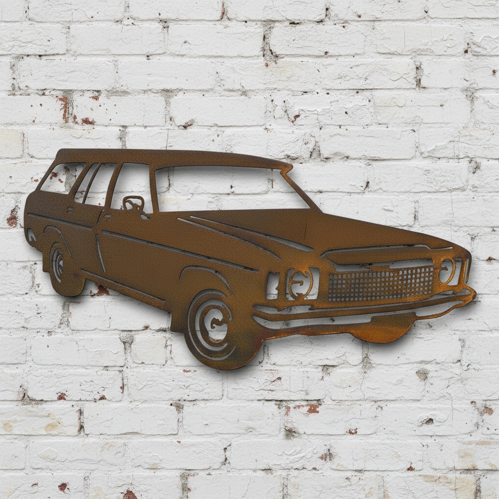 HZ Holden Station Wagon Metal Wall Art