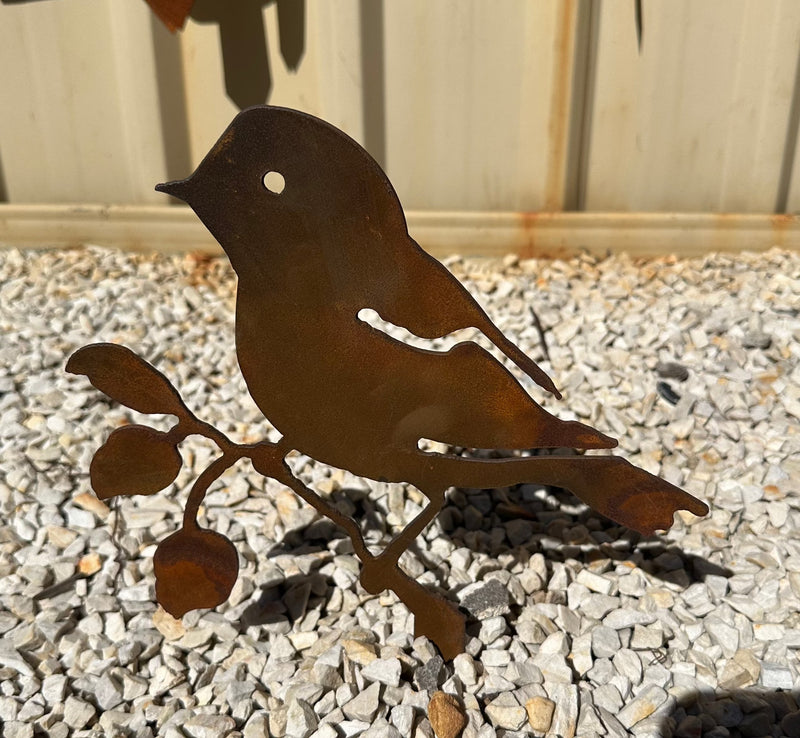 Bird on branch Metal Garden Art Larger Version