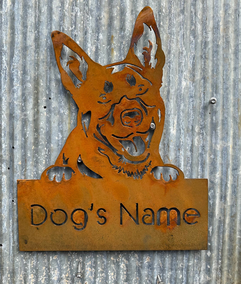 Kelpie - Australian Cattle Dog - Dog Memorial Plaque - Metal Art