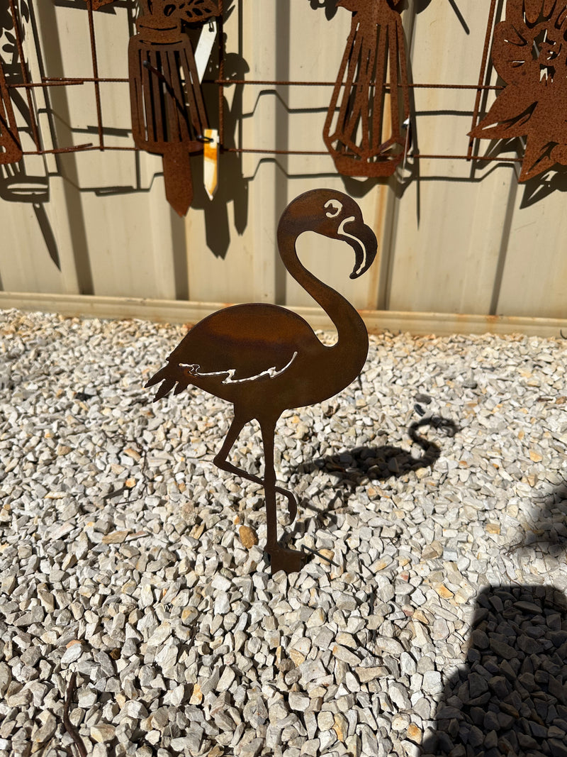 Flamingo Metal Garden Art