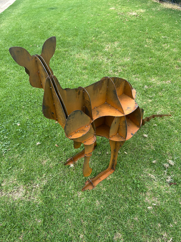 Kangaroo - Metal Sculpture - Large Garden Feature-Old n Dazed