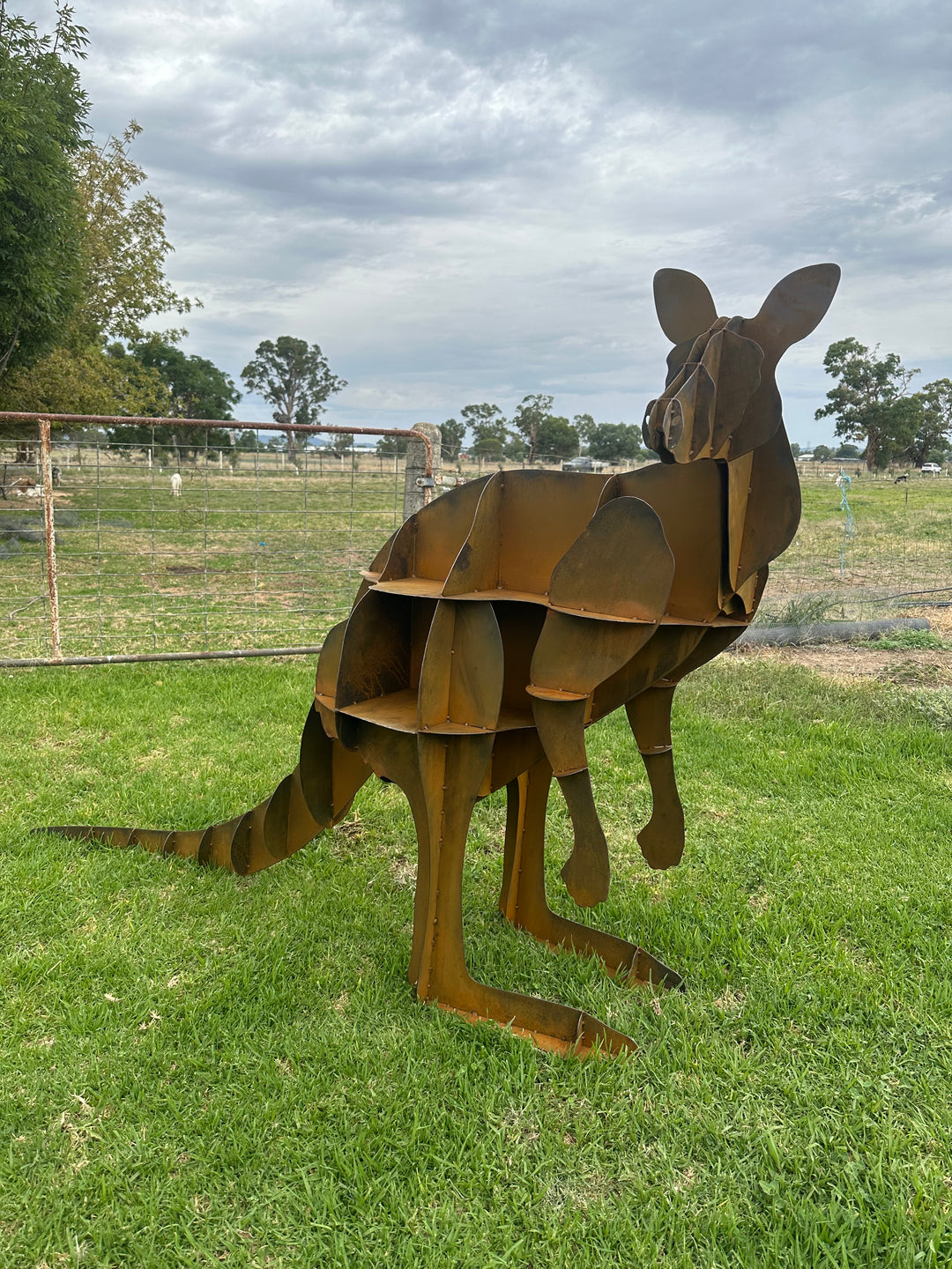 Kangaroo - Metal Sculpture - Large Garden Feature-Old n Dazed