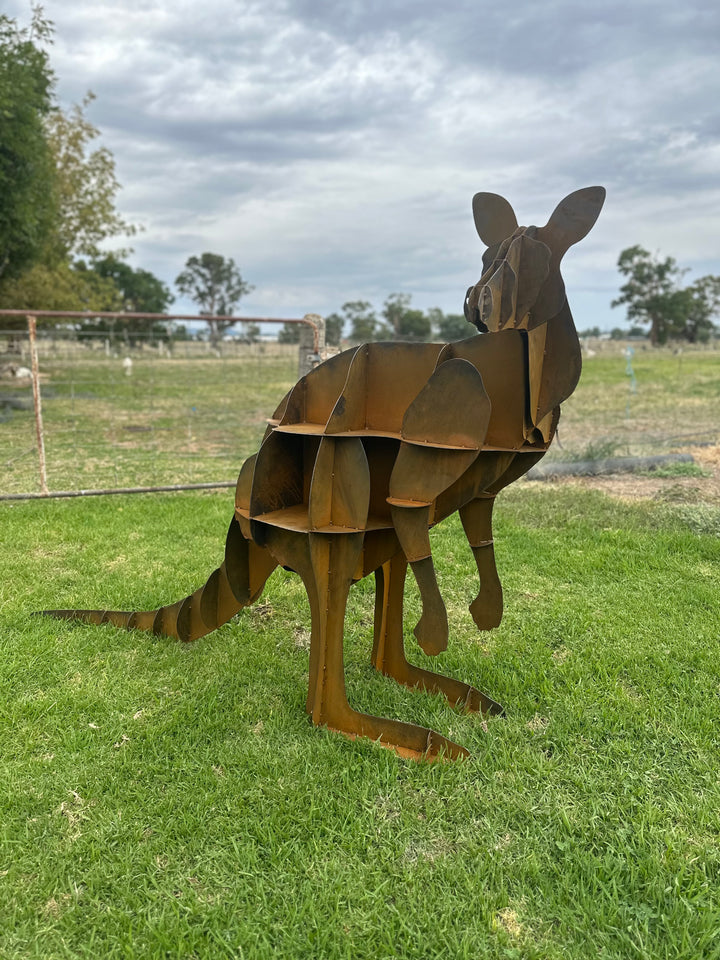 Kangaroo - Metal Sculpture - Large Garden Feature-Old n Dazed