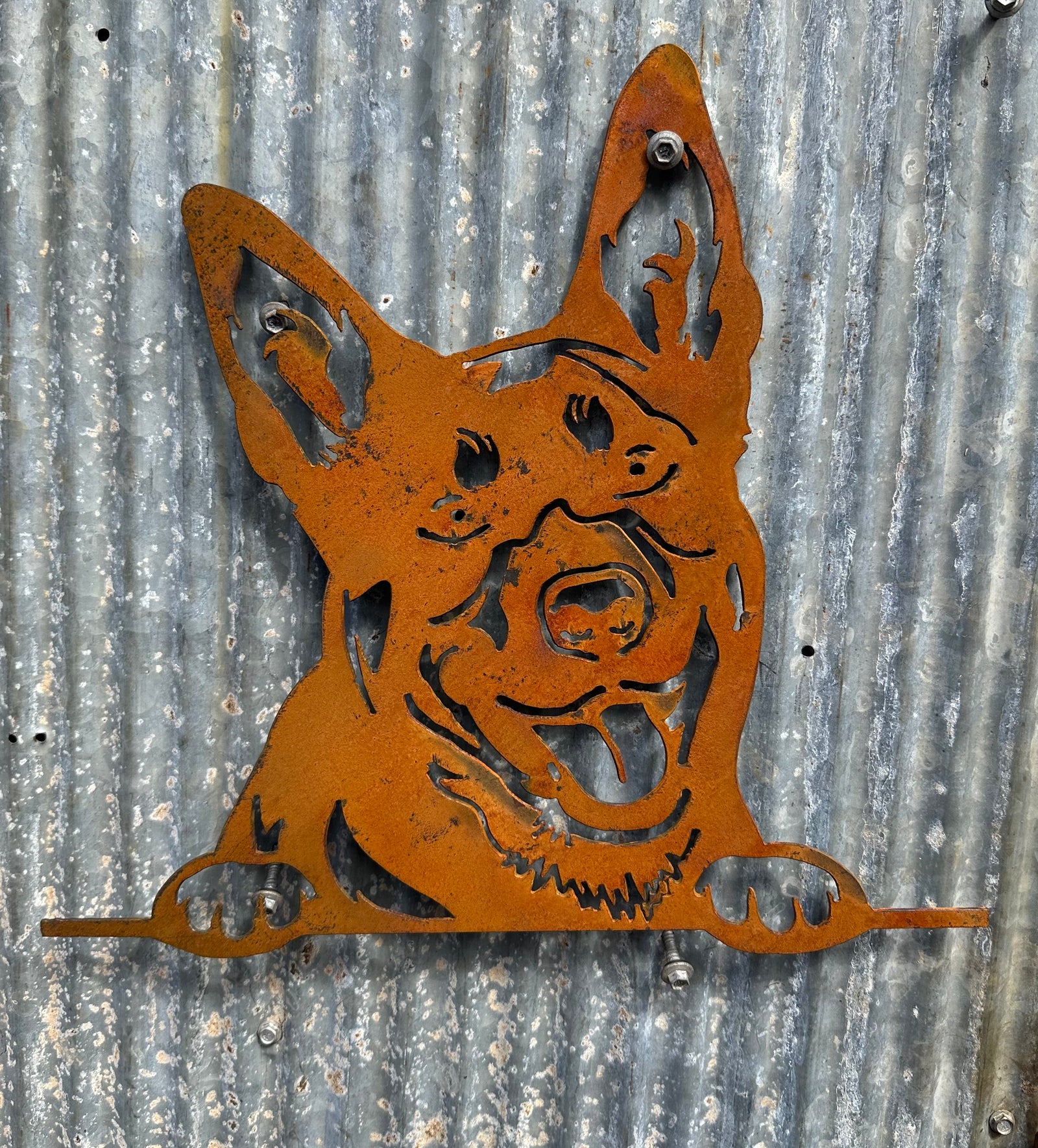 Kelpie - Australian Cattle Dog - Dog Memorial Plaque - Metal Art-Old n Dazed