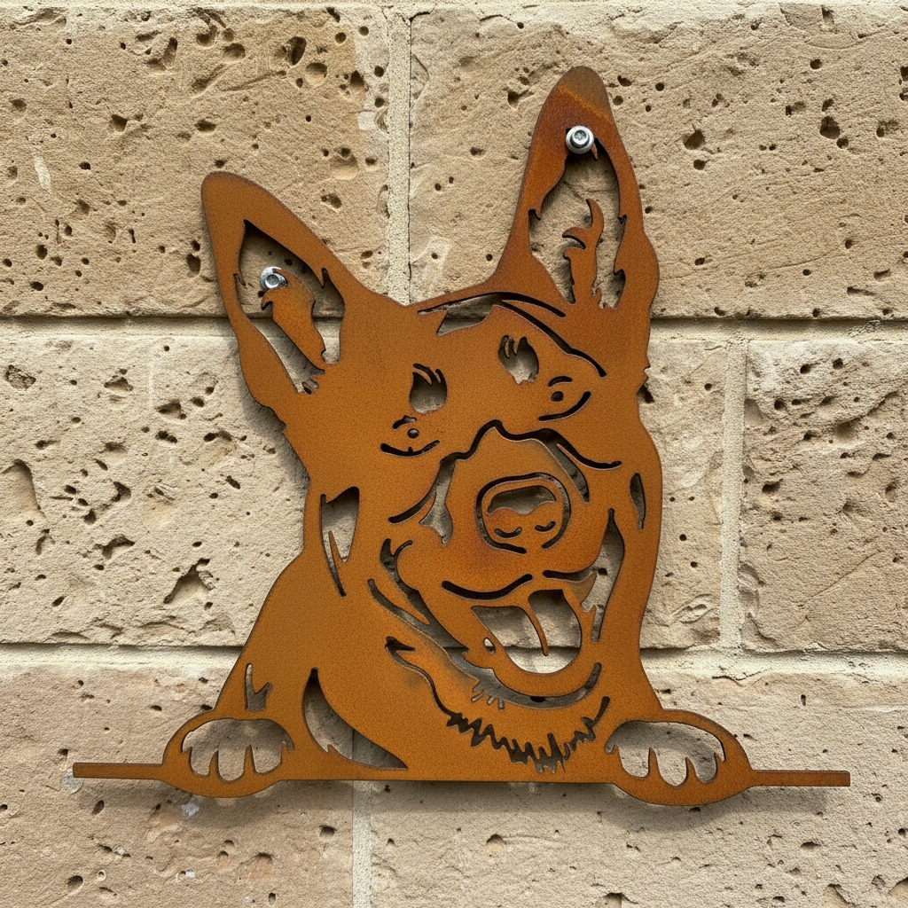 Kelpie - Australian Cattle Dog - Dog Memorial Plaque - Metal Art