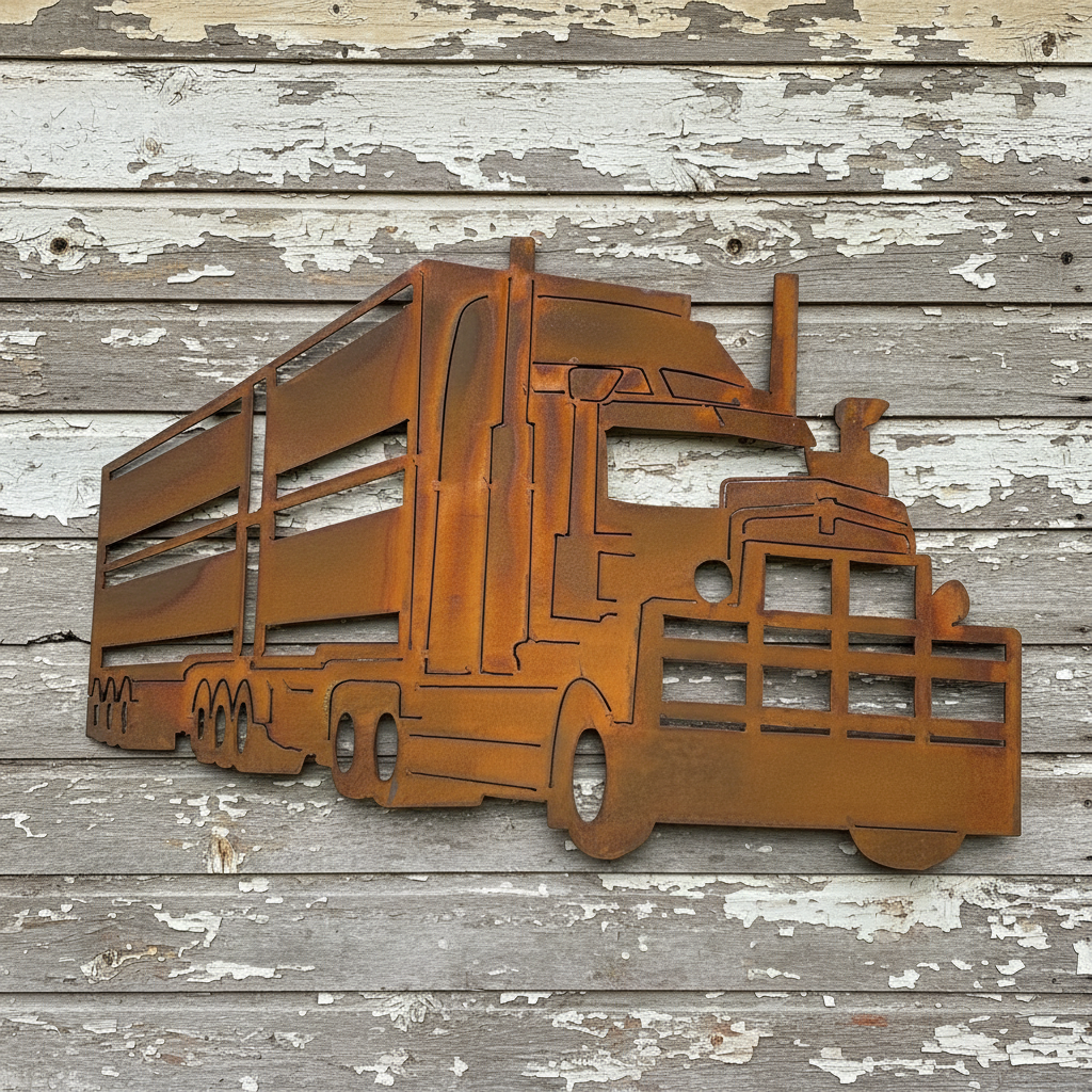 Kenworth Cattle Truck Metal Wall Art