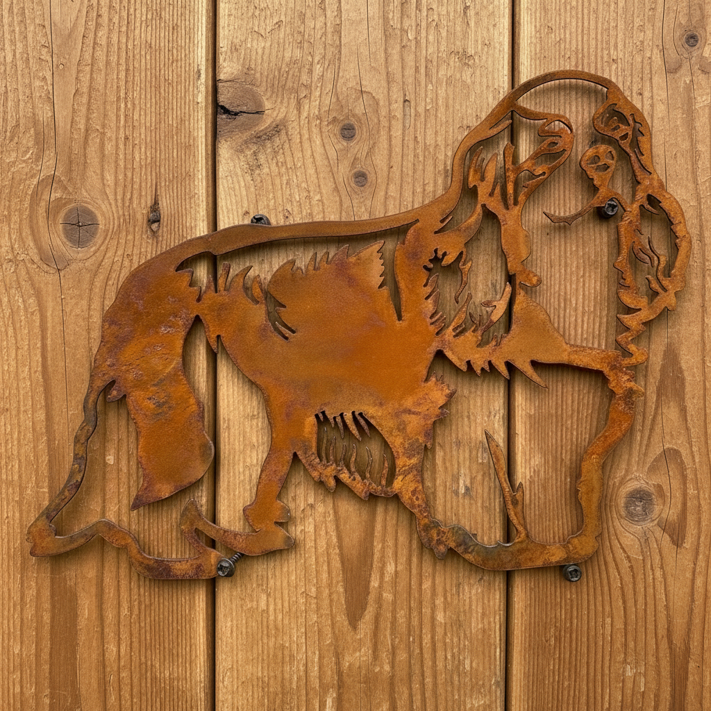 King Charles Spaniel Dog Metal Wall Art - Garden Art