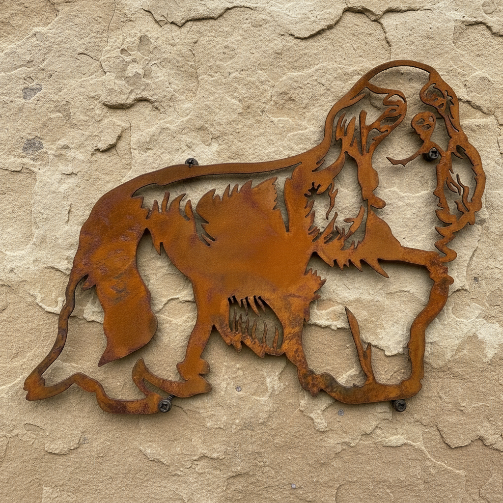 King Charles Spaniel Dog Metal Wall Art - Garden Art