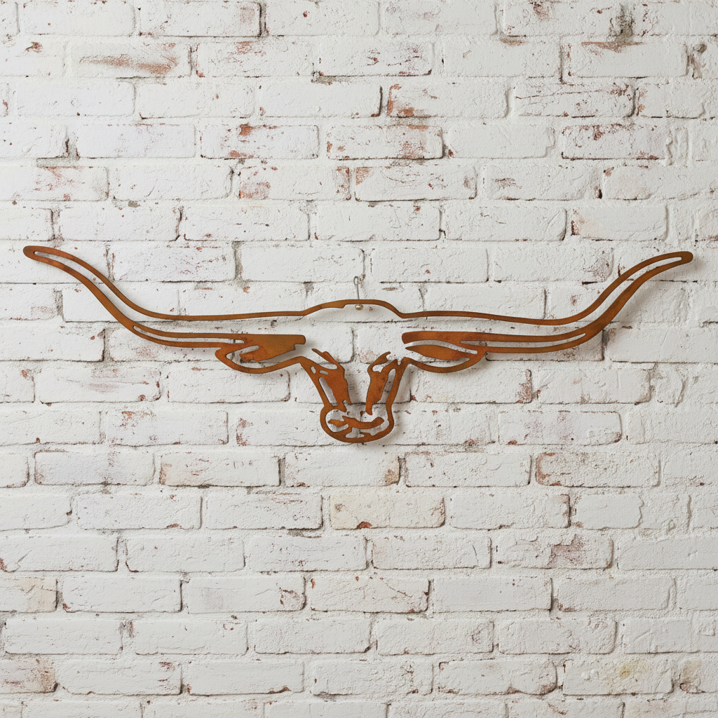 Long horns Metal Wall Art