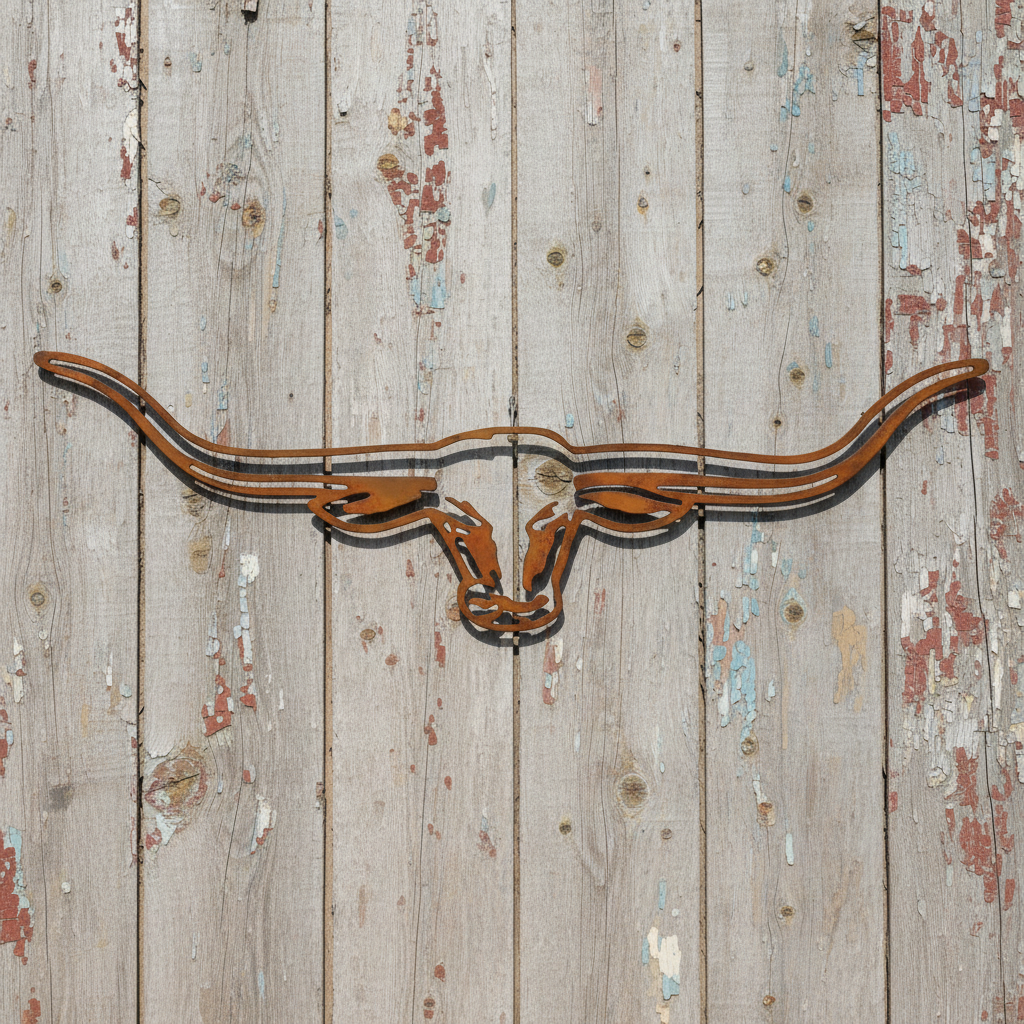 Long horns Metal Wall Art