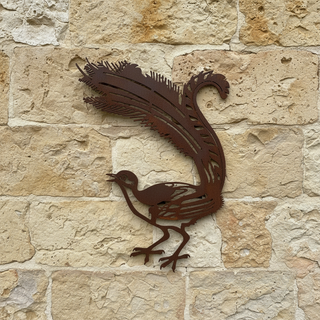 Lyrebird Metal Wall Art - Garden Art