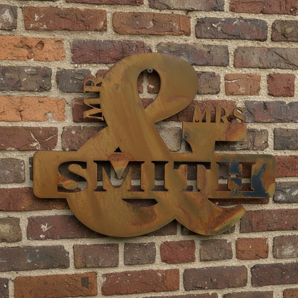 Mr and Mrs Metal Custom sign Personalise wedding