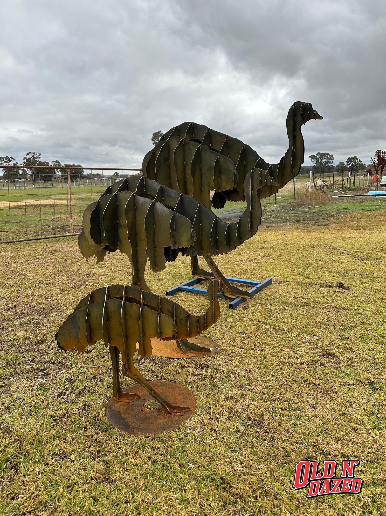 Outback Strider – Australian Metal Emu Sculpture-Old n Dazed