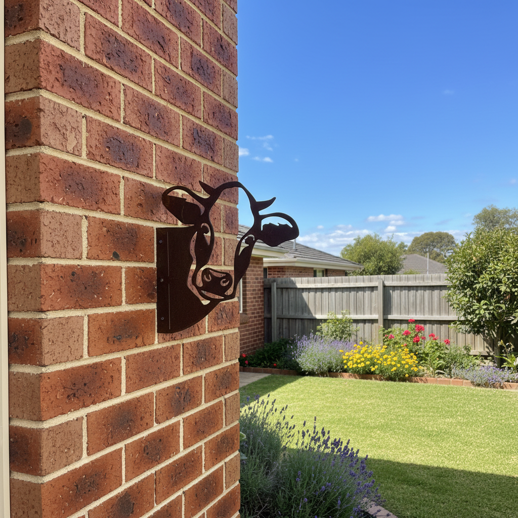 Peek a Boo Cow - Animal Metal Garden Art