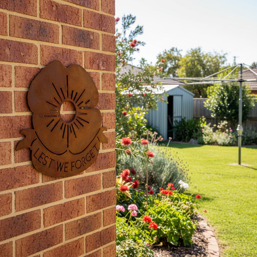 Poppy Lest We Forget Metal Wall Art