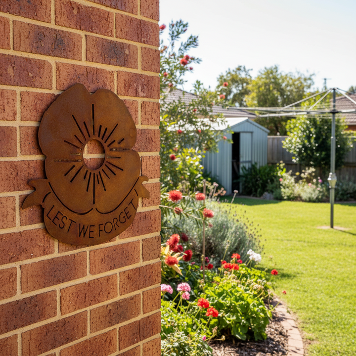 Poppy Lest We Forget Metal Wall Art