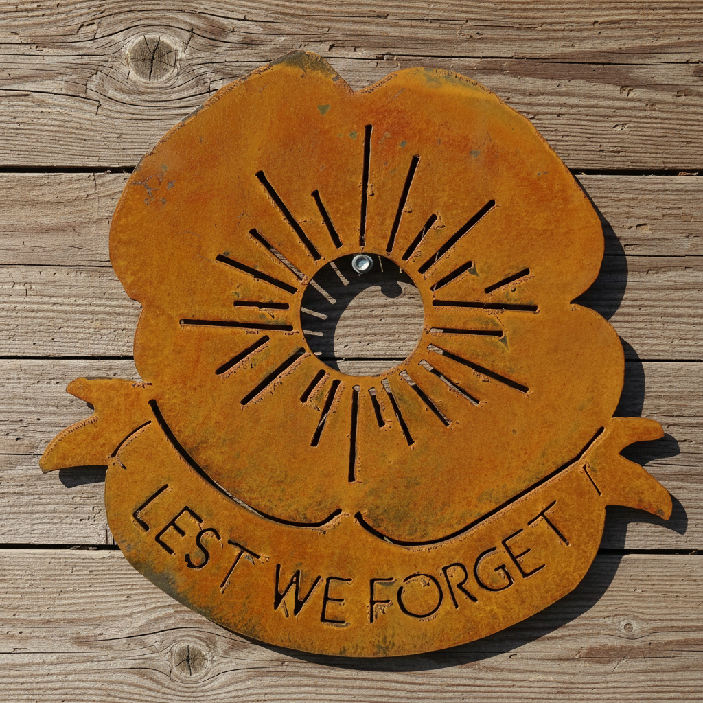 Poppy Lest We Forget Metal Wall Art