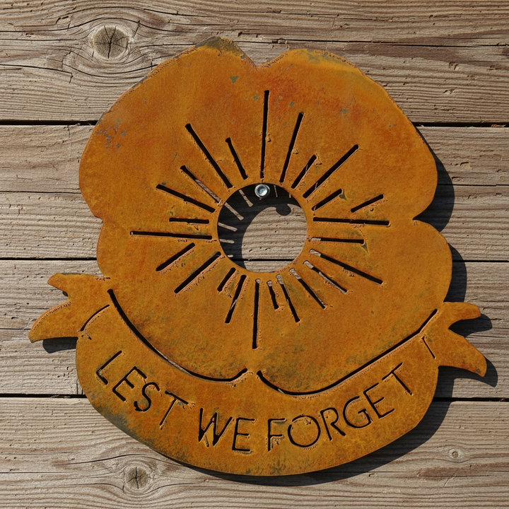 Poppy Lest We Forget Metal Wall Art
