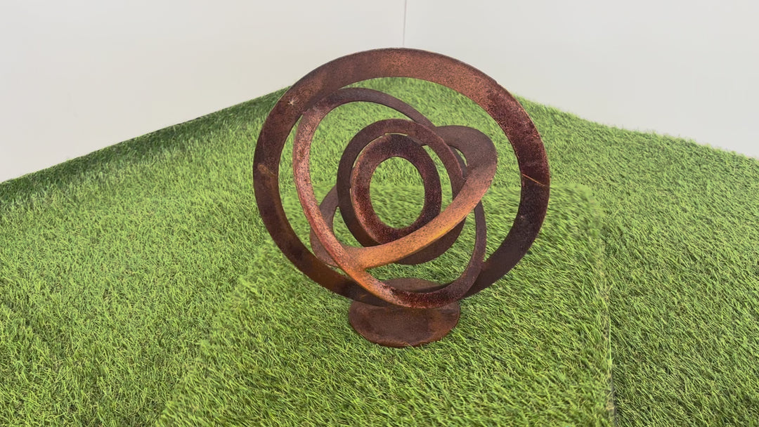 3d Garden Spheres - Sculpture - Small Set - Metal Garden Art