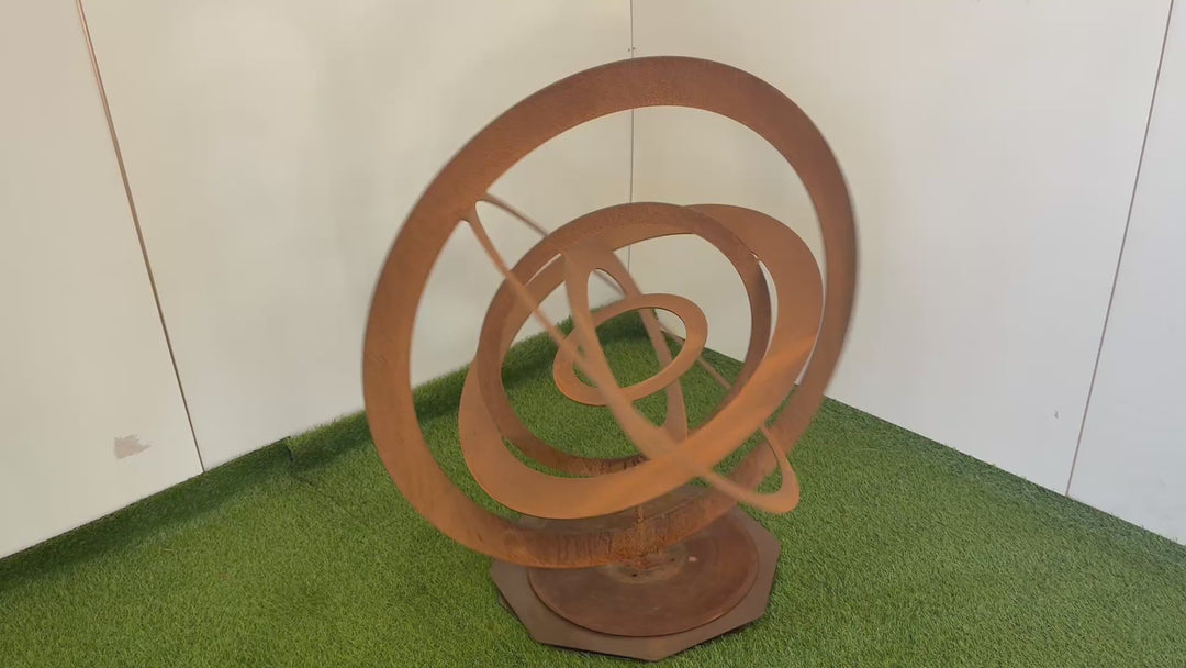 3d Garden Spheres - Sculpture - Small Set - Metal Garden Art