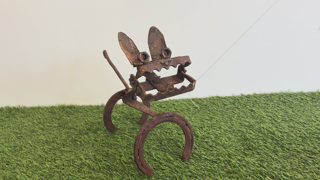 Trap Dog - Metal Garden Sculpture - Garden Art