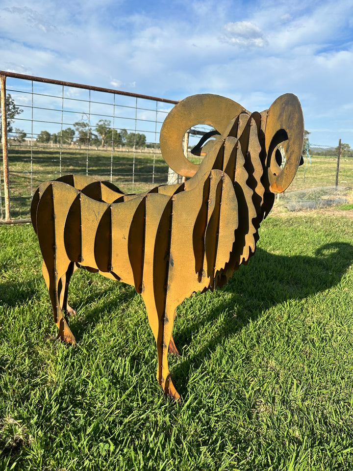 Ram - Metal garden Sculpture - Large Feature-Old n Dazed