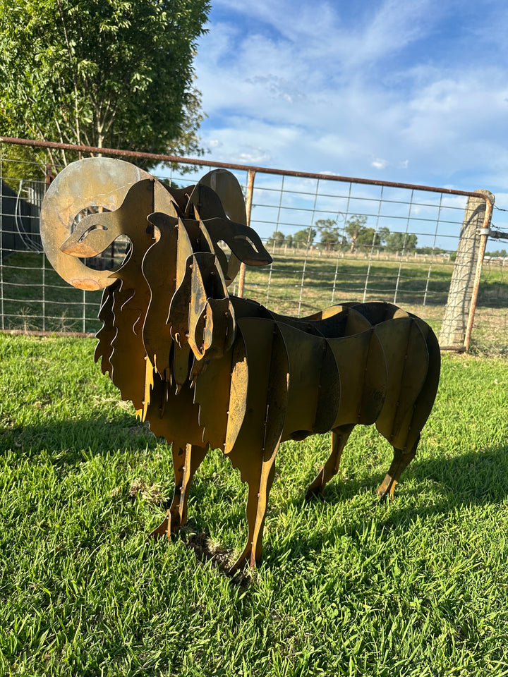 Ram - Metal garden Sculpture - Large Feature-Old n Dazed
