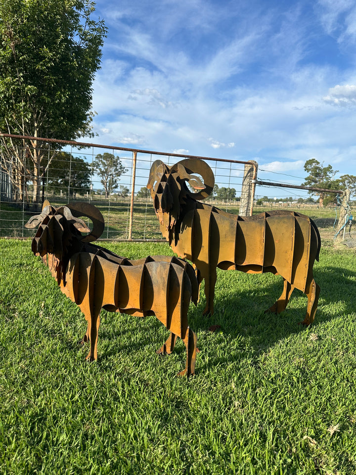 Ram - Metal garden Sculpture - Large Feature-Old n Dazed