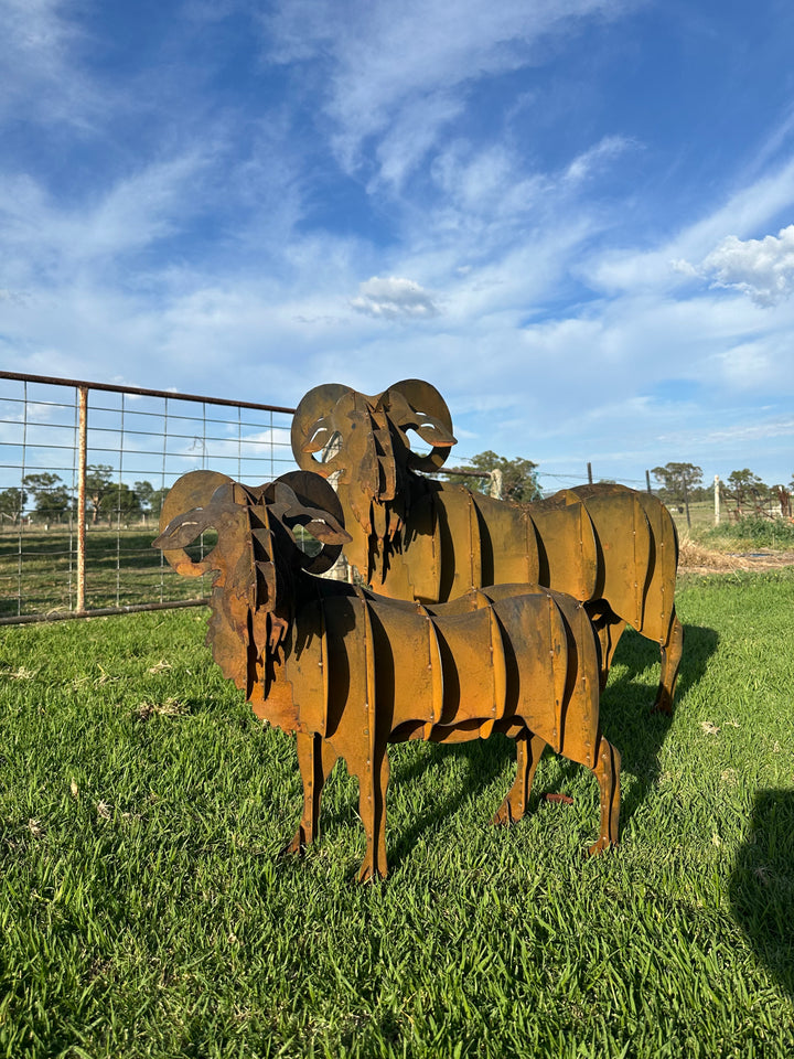 Ram - Metal garden Sculpture - Large Feature-Old n Dazed