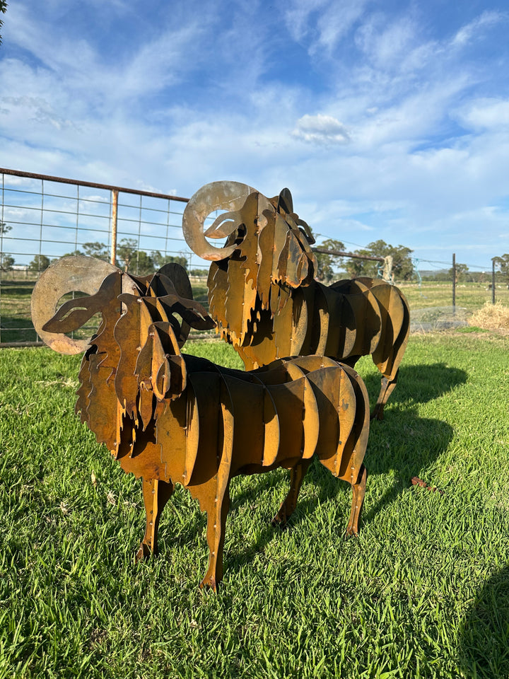 Ram - Metal garden Sculpture - Large Feature-Old n Dazed